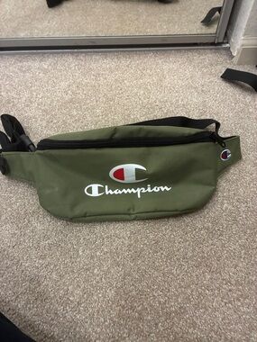 Champion Olive Green Fanny Pack with White & Red Logo